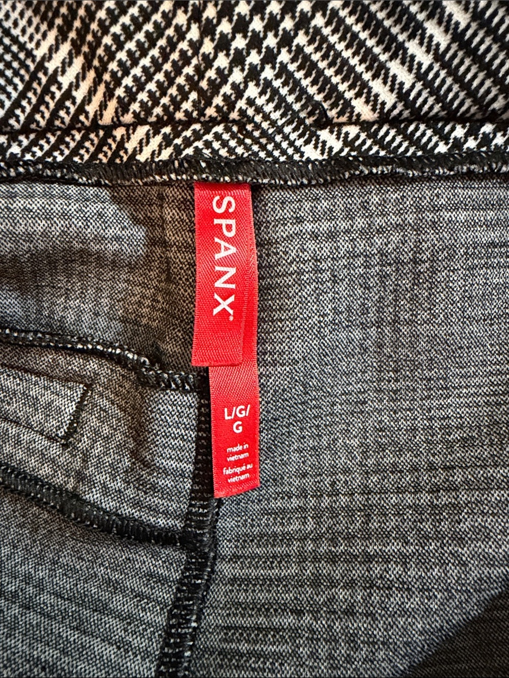 SPANX Gray Plaid Wide-Leg Trousers - Picture 4 of 6